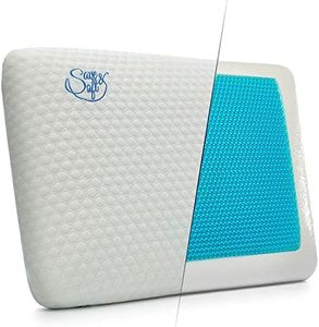 Memory Foam Pillow Cooling Gel - Prevents Back Neck Pain + Free Bamboo Washable Cover Aloe Vera Back Stomach Side Sleepers Men Women - Aids Cervical Pain Soreness Standard (Gel Traditional)… (Blue)