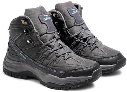 ASIAN Everest-22 Sports Trekking & Hiking,Walking Hi-Neck Shoes with Rubber Outsole & Memory Foam Insole Lace-Up Shoes for Men's & Boy's Dark Grey,UK 10