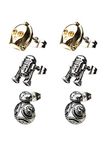 Star Wars Jewelry Unisex Adult Episode 8 BB-8, C-3PO and R2-D2 Stud Earrings Set, Gold/Silver, One Size, One Size, Stainless Steel