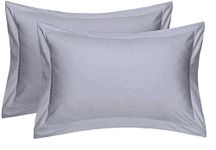 Hanfords Egyptian Cotton 200 Thread Count 2 Pack Oxford Pillow Cases (Grey Silver)