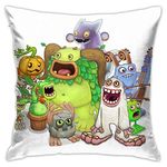 Not Applicable My Singing Monsters Characters Cushion Throw Pillow Cover Decorative Pillow Case For Sofa Bedroom 18 X 18 Inch