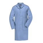 Bulwark Flame Resistant 7 oz Cotton Lapel Collar Lab Coat, Light Blue, Small