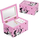 disney Minnie Mouse Show Your Minnie Style Pink Jewelry Box Jewelry Organizer, Officially Licensed (VX700651L)