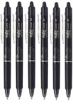 Pilot Black Frixion Clicker Retractable Fine Rollerball Erasable Pens Pen 0.7mm Nib Tip 0.35mm Line BLRT-FR7 (Pack Of 6)