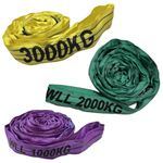 Lifting Round Sling Polyester Endless Lifting Strap 1 Ton to 3 Ton Various Length (2 Ton (Green), 1M EWL (2M Circ))