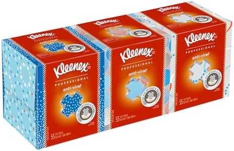 Kleenex® Professional Anti-Viral Facial Tissues, Bulk (21286), 3-Ply, White, Upright Facial Tissue Cube Boxes for Business (55 Tissues/Box, 1 Bundle of 3 Boxes/Case)