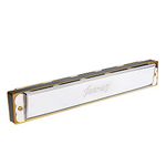 JUAREZ Viénto JRH24SL 24 Holes 48 Tones Professional Tremolo Polyphonic Harmonica Key of C Scale | Mouth Organ | Cover - Stainless Iron | Comb - Abs | Reed – Brass with Cloth & Case