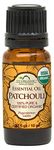 US Organic 100% Pure Patchouli Essential Oil - USDA Certified Organic, Steam Distilled - W/Euro droppers (More Size Variations Available) (10 ml)