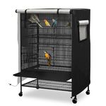DECKALY Universal Bird Cage Cover, Dark Colored Drape for Animal Crate, Waterproof & Washable Night Cover for Cages, Distraction and Light Eliminator for Mink, Totoro, Parakeets, Parrot (Black)