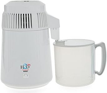 H2o Labs Home Countertop Water Distiller - White Baked Enamel Distilled Water Maker With 1 Gallon BPA-Free, Break-Resistant Polypropylene Carafe - Optimal Heating Element For The Purest Water - 100E