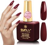 SUNUV 15ml Hema Free TPO Free Gel Nail Polish,Soak Off UV/LED Nail Gel Long Lasting Gel Polish,High Gloss,Salon Quality Nail Art Manicure, Ideal DIY Home Gift for Women-Cherry Burst