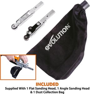 Evolution Electric Precision File Sander – Multipurpose Belt Sander with 3 Mixed Grit Belts, Dust Bag, 230V