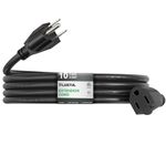 PLUGTUL 10 FT Outdoor Extension Cord Waterproof 16/3 Black Heavy Duty 3 Prong Extension Cord, 13A 1625W SJTW, ETL Listed, Great for Garden and Home