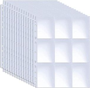 KAHEIGN 32Pcs Trading Card Sleeves, 540 Pockets Double-Sided Card Sleeve Pages 11 Holes Plastic Binder Sheets Clear Game Card Protectors for Pokemon Yu-Gi-Oh Sports Game Cards - fit 3 Ring Binder