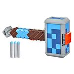 NERF Minecraft Stormlander Hammer, Fires 3 Darts, Includes 3 Official Elite Darts, Pull-Back Priming Handle, Multicolor
