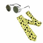 RJZMMN Nanami Kento Tie Weapon Prop Keychai Cosplay Kento Nanami Earrings Costume Leopard Print Necktie, Tie+glasses, 4.76ft