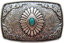 Vintage Silver Plated Southwest Belt Buckle Boucle de Ceinture