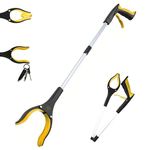 GETZET Grabber Reacher Tool, Rotating Head, Wide Jaw, Foldable, Lightweight Handy Trash Claw Grabber For Elderly, Reaching Assist Tool For Trash Pick Up, Litter Picker, Arm Extension.