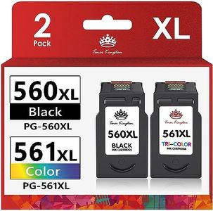 Toner Kingdom Replacement PG-560XL CL-561XL Ink Cartridges Compatible for Canon 560 561 Ink Cartridges for Canon Pixma TS5350 TS7450 TS5351 TS7451 TS5352 TS5353 Printer (1Black, 1Tri-Color)