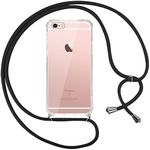 Pnakqil Mobile Phone Chain Case for iPhone 6/iPhone 6S 4.7 Inch Mobile Phone Case with Cord Necklace Cord Airbag Anti-Fall Bumper Soft Silicone Protective Case Compatible with iPhone 6S, Black