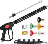 M Mingle Replacement Pressure Washer Gun with Extension Wand, M22 15mm or M22 14mm Fitting, 5 Nozzle Tips, 40 Inch, 4000 PSI