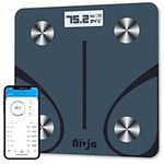 NIVJA Scale for Body Weight, Digital Bathroom Scales with Body Composition Analysis, Smart Scales for Body Fat, Bone and Muscle Mass, Water, BMI, Bluetooth Connectivity with Mobile App