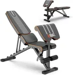 SQUATZ Adjustable Workout Bench - Multi-Purpose and Foldable Bench for High-Intensity Exercises, with Non Slip Foot Caps, Six Angle Adjustment Backrest, Preacher Curl, Can support up to 440lbs