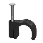 Round Cable Clips 10mm Black - Pack of 100