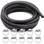 Jeemiter 3/8" Fuel Line Hose Oil Hose Push Lock NBR Rubber 25FT 300PSI for Small Engines, Gas, Oil, Coolants Hose