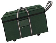 Storite Canvas 73 Cm Large Strong Travel Luggage Duffel Storage Bag with Six Wheels & Front Transparent Pocket (73 x 27.5 x 45 cm, Green)