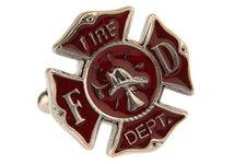 MRCUFF Fire Department Emblem Cross FD Cufflinks with a Presentation Gift Box for Fireman or Firemen