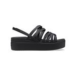 Crocs Women's Brooklyn Strappy Low Wedge Sandals, Black, 5 UK