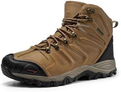 NORTIV 8 Men's Ankle High Waterproof Hiking Boots Outdoor Lightweight Shoes Trekking Trails Armadillo,Size 10,Brown,160448_M-L