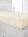 Littens 3" (75mm) Extra Deep King Bed Size Visco Memory Foam Mattress Topper Profile, Egg Shell Crate Box, Orthopaedic, Support, Plain Relief (5ft, 152cm x 200cm)