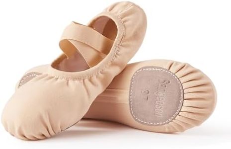 SANGEESON Women's Ballet Shoes Stretch Canvas Dance Slippers Nude