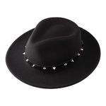 The Tie Hub Black Flat Fedora Hat for Men