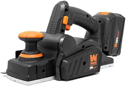 WEN Cordless Planer, Brushless with 3-1/4-Inch Blade, 20V Max 4.0 Ah Lithium-Ion Battery and Charger (20653)