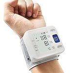 Wrist Accurate Automatic High Blood Pressure Monitors Portable LCD Screen with Storage Case and Adjustable Cuff Powered by Battery - White