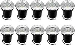 Junview 10Pack LED Landscape Lights Well Landscape Lighting 6W 12V-24V Ground Lights IP67 Waterproof Low Voltage Landscape Lights for Outdoor Backyard Garden Driveway Decoration (Warm White)