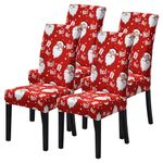 SearchI Christmas Chair Covers Set of 4, Stretch Xmas Dining Room Chair Protector Slipcovers, Spandex Holiday Parsons Chair Cover for Christmas Decoration, Home Decor, Ceremony（Santa Claus）