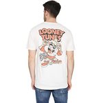 Cotton Soul Disney Looney Tunes East Coast Taz Unisex T Shirt, Natural, XX-Large