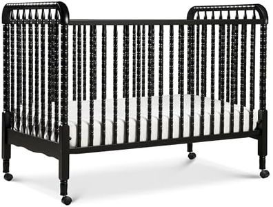 DaVinci Jenny Lind 3-in-1 Convertible Crib in Ebony, Removable Wheels, Greenguard Gold Certified