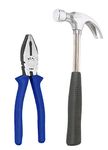 Real stf Combination Cutting Plier 8", Claw Hammer Steel Shaft 3/4 lb Multi Hand Tool Kit -2 Pc