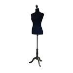 HOMCOM Female Fashion Mannequin Dress Form Torso Dressmaker Stand Clothing Display w/ Base (Black)