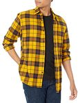 Amazon Essentials Men's Long-Sleeve Flannel Shirt (Available in Big & Tall), Yellow Plaid, L