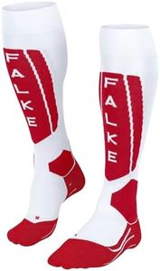FALKE Women's SK5 Expert Ski Socks, White, 8-9