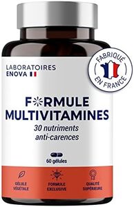 FORMULE MULTIVITAMINES et Minéraux 30 Nutriments | Vitamine A B C D E K, Quercetine, Magnesium, Zinc, Coenzyme Q10, Selenium | Complement Alimentaire | Fabriqué en France | 60 gélules