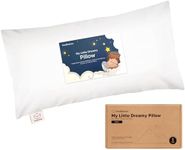 Toddler Pillow with Pillowcase - 10x18 My Little Dreamy Pillow, Organic Toddler Pillows for Sleeping, Kids Pillow, Small Pillows, Toddler Travel Pillows for Sleeping, Toddler Bed Pillows (Soft White)