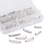 Rustark 120Pcs 3 Sizes Silver Tone Pin Back Clasp Brooch for Badge Crafts, Jewelry Crafting, Sewing Fabric, Making Corsage - Small/Medium/Large