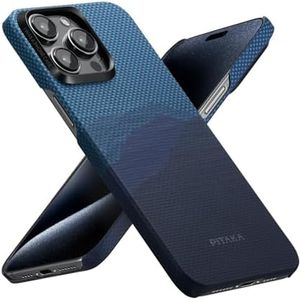 pitaka Case for iPhone 15 Pro Max, Slim & Light iPhone 15 Pro Max Case MagSafe 6.7-inch with a Case-Less Touch Feeling, 1500D Aramid Fiber Made [StarPeak MagEZ Case 4 - Over The Horizon]